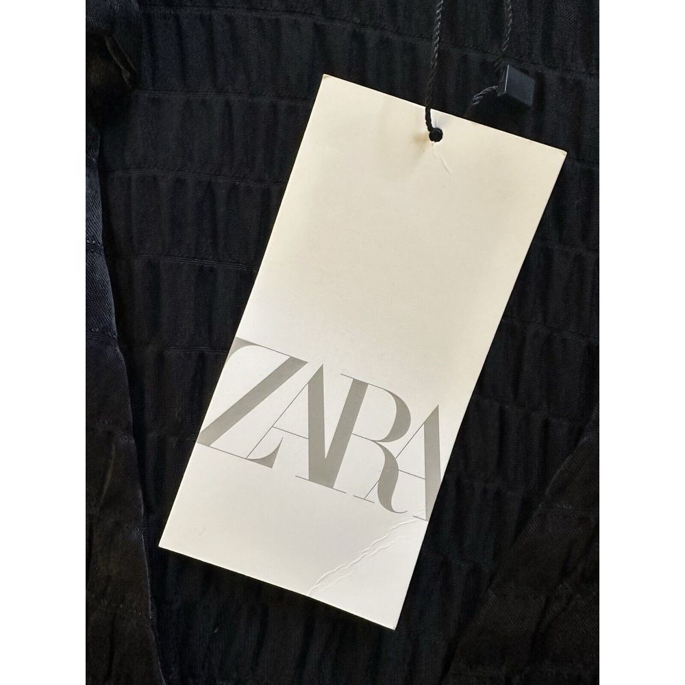 Zara Black‎ Basic Satin Effect Button Down Loose … - image 12